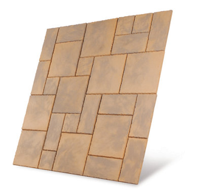 Patio Paving Slabs 'The Alderley' Honey Brown 600 x 300 x 35mm - Pack of 60