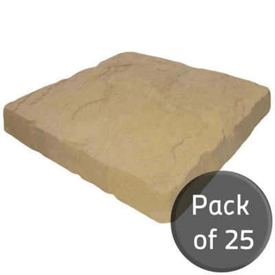 Patio Paving Slabs 'The Gawsworth' Barley 600 x 600 x 38mm Pack of 25
