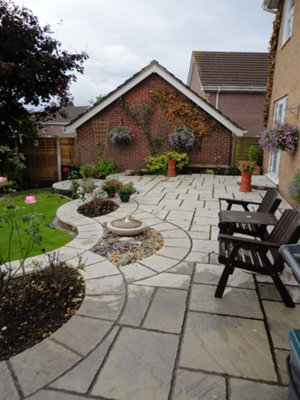 Patio Paving Slabs 'The Gawsworth' Weathered Moss 450 x 450 x 38mm - Pack of 50 - 4