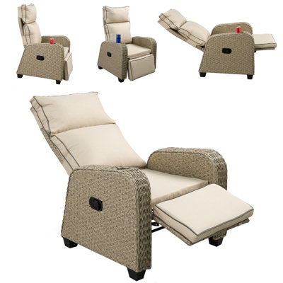 Reclining patio deals chair with footrest