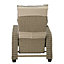 Patio Rattan Recliner Lounger Sofa with Soft Cushion, 170 Degree Adjustable Backrest and Footrest Support 150kg