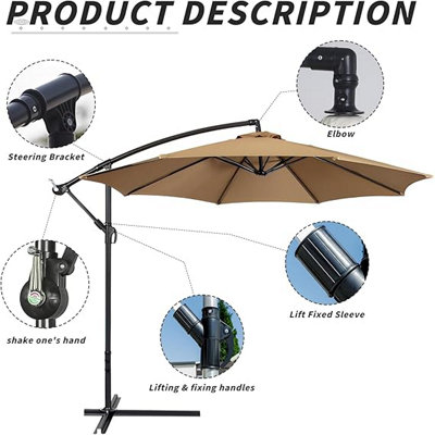 bellini patio umbrella BELLINI HOME AND GARDENS Piola 10 ft. x 13 ft. Rectangle Aluminum  Cantilever Tilt Outdoor Parasol Patio Umbrella with Granite Base in Mouse  Gray