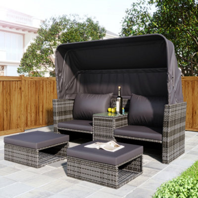 Wicker loveseat patio deals furniture