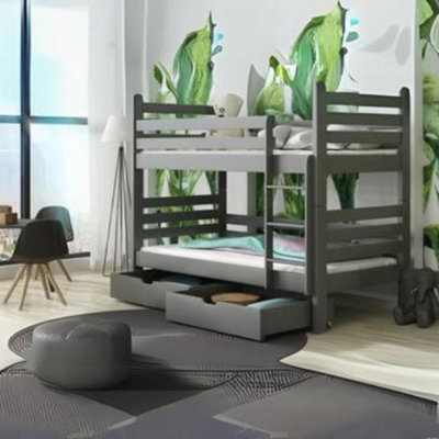 Patryk Wooden Bunk Bed with Storage