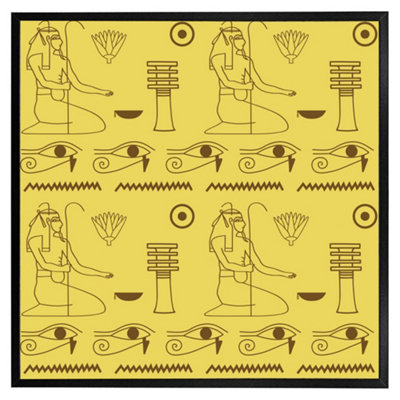 Pattern of egyptian hieroglyphics (Picutre Frame) / 12x12" / Grey