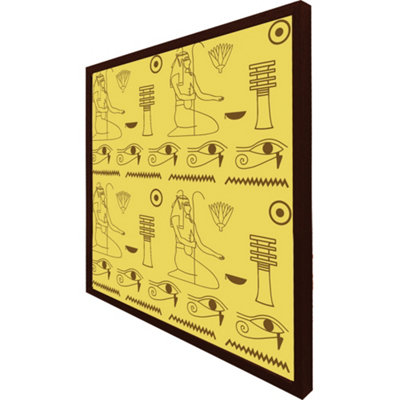Pattern of egyptian hieroglyphics (Picutre Frame) / 12x12" / Grey