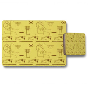Pattern of Egyptian hieroglyphics (Placemat & Coaster Set) / Default Title