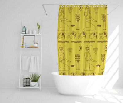 Pattern of Egyptian hieroglyphics (Shower Curtain) / Default Title Price Comparisons | Compare The Build