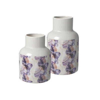 Patterned Ceramic Decorative Vase - H20.5 cm