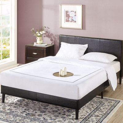 Patty Black Faux Leather Upholstered Kingsize Bed Frame | DIY at B&Q