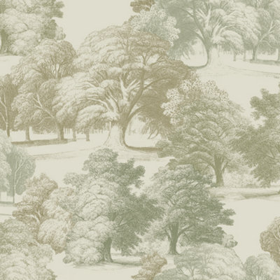 Paul Moneypenny  Belvoir Forest Green Toile Wallpaper for Grandeco