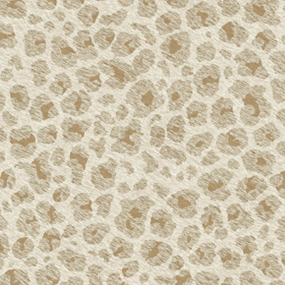 Paul Moneypenny Cream & Gold Luxury Leopard Print Textured Wallpaper for Grandeco