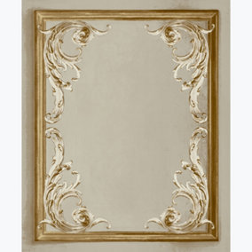 Paul Moneypenny Neutral Beige Rococo Plaster Panel Wallpaper for Grandeco
