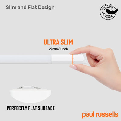 paul russells 2ft LED Batten Tube Lights, 20W 2400 Lumens, IP20, 4000K Cool White, Ultra Slim, Pack of 1