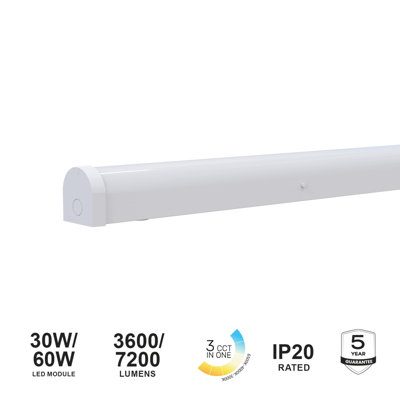 paul russells 5ft LED Batten Lights, Switch Wattages 30W/60W, 3600/7200 ...