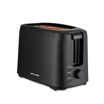 Paul Russells 750W Black 2-Slice Kitchen Toaster, 7 Stage Browning ...