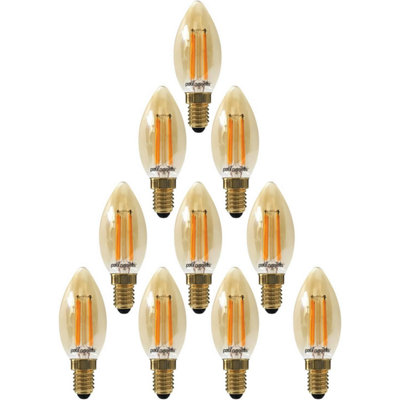 Paul Russells C35 LED Candle Filament E14 Bulb, 4.5W 35W Eq, 400LM ...