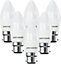 paul russells LED Candle Dimmable Bulb Bayonet Cap BC B22, 5.5W 470Lumens C37, 40w Equivalent, 4000K Cool White Light, Pack of 6