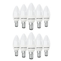paul russells LED Candle Dimmable Bulb Small Edison Screw SES E14, 5.5W 470Lumens C37 40w Equivalent, 4000K Cool White, Pack of 10