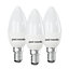 paul russells LED Candle Dimmable Bulb Small Edison Screw SES E14, 5.5W 470Lumens C37 40w Equivalent, 6500K Day Light, Pack of 3