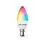 paul russells LED Candle Smart Light Bulb, 4.8W, Dimmable, 40W Equivalent, WiFi, RGB+2700K-6500K SBC B15 Small Bayonet Cap