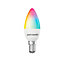 paul russells LED Candle Smart Light Bulb, 4.8W, Dimmable, 40W Equivalent, WiFi, RGB+2700K-6500K SES E14 Small Edison Screw