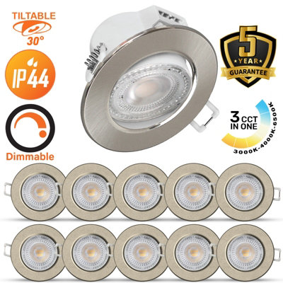 paul russells LED Downlight Brush Nickel Dimmable Tilt Recessed ...