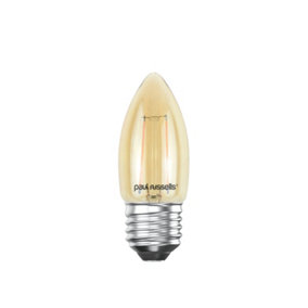 paul russells LED Filament Candle Bulb, 2.5W 200 Lumens, 20w Equivalent, 2200K Extra Warm White Amber, Pack of 1