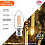 paul russells LED Filament Dimmable Candle Bulb, BC B22, 4.5W 470 Lumens, 40w Equivalent, 2700K Warm White