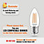 paul russells LED Filament Dimmable Candle Bulb, ES E27, 4.5W 470 Lumens, 40w Equivalent, 2700K Warm White, Pack of 3