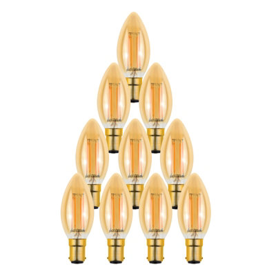 Paul Russells Led Filament Dimmable Candle Bulbsbc B15 45w 423 Lumens 40w Equivalent 2200k 5326