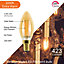 paul russells LED Filament Dimmable Candle Bulb,SES E14, 4.5W 423 Lumens, 40w Equivalent, 2200K Extra Warm White Amber