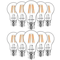 paul russells LED Filament Dimmable GLS Bulb, BC B22, 12W 1521 Lumens, 100w Equivalent, 2700K Warm White, Pack of 10