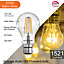 paul russells LED Filament Dimmable GLS Bulb, BC B22, 12W 1521 Lumens, 100w Equivalent, 2700K Warm White, Pack of 3