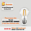 paul russells LED Filament Dimmable GLS Bulb, ES E27, 12W 1521 Lumens, 100w Equivalent, 2700K Warm White, Pack of 3
