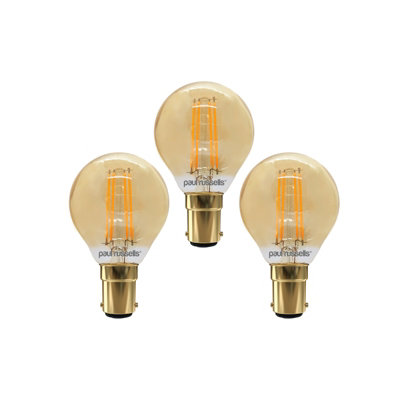 paul russells LED Filament Dimmable Golf Bulb, SBC B15, 4.5W 423 Lumens ...