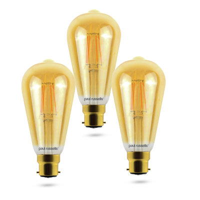 Paul Russells Led Filament Dimmable St64 Bulb Bc B22 7w 725 Lumens 60w Equivalent 2200k 0222