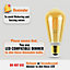 paul russells LED Filament Dimmable ST64 Bulb, ES E27, 7W 725 Lumens, 60w Equivalent, 2200K Extra Warm White Amber, Pack of 3