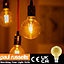 paul russells LED Filament G80 Bulb, 4W 380 Lumens, 35w Equivalent, 2200K Amber, Pack of 3