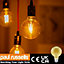 paul russells LED Filament G80 Bulb, 4W 380 Lumens, 35w Equivalent, 2200K Amber, Pack of 6
