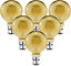 paul russells LED Filament G80 Bulb, 4W 380 Lumens, 35w Equivalent, 2200K Amber, Pack of 6