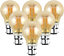 paul russells LED Filament GLS Bulb, 6.5W 650 Lumens, 50w Equivalent, 2200K Extra Warm White Amber, Pack of 6