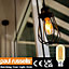 paul russells LED Filament T45 Bulb, 4W 380 Lumens, 35w Equivalent, 2200K Amber, Pack of 6