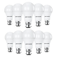 paul russells LED GLS Dimmable Bulb Bayonet Cap BC B22, 14W 1521Lumens 100w Equivalent, 4000K Cool/Natural White, Pack of 10