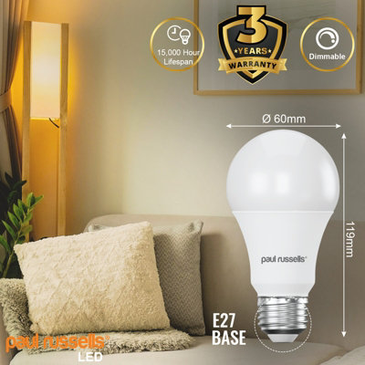 paul russells LED GLS Dimmable Bulb Edison Screw ES E27, 14W 1521 ...