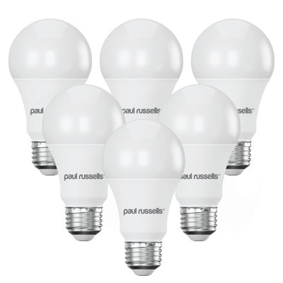 paul russells LED GLS Dimmable Bulb Edison Screw ES E27, 14W 1521 Lumens 100w Equivalent, 2700K Warm White Light, Pack of 6