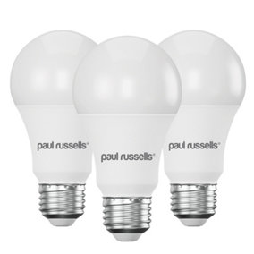 paul russells LED GLS Dimmable Bulb Edison Screw ES E27, 14W 1521Lumens 100w Equivalent, 4000K Cool White Light, Pack of 3