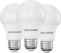 paul russells LED GLS Dimmable Bulb Edison Screw ES E27, 8.5W 806Lumens 60w Equivalent, 6500K Day Light Bulbs, Pack of 3