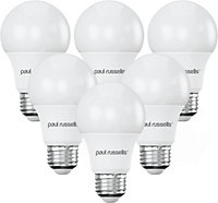 paul russells LED GLS Dimmable Bulb Edison Screw ES E27, 8.5W 806Lumens 60w Equivalent, 6500K Day Light Bulbs, Pack of 6