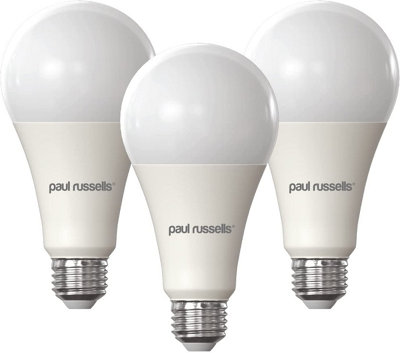 paul russells LED GLS Light Bulb, 16W 1901 Lumens, 120w Equivalent, 3000K Warm White, Pack of 3